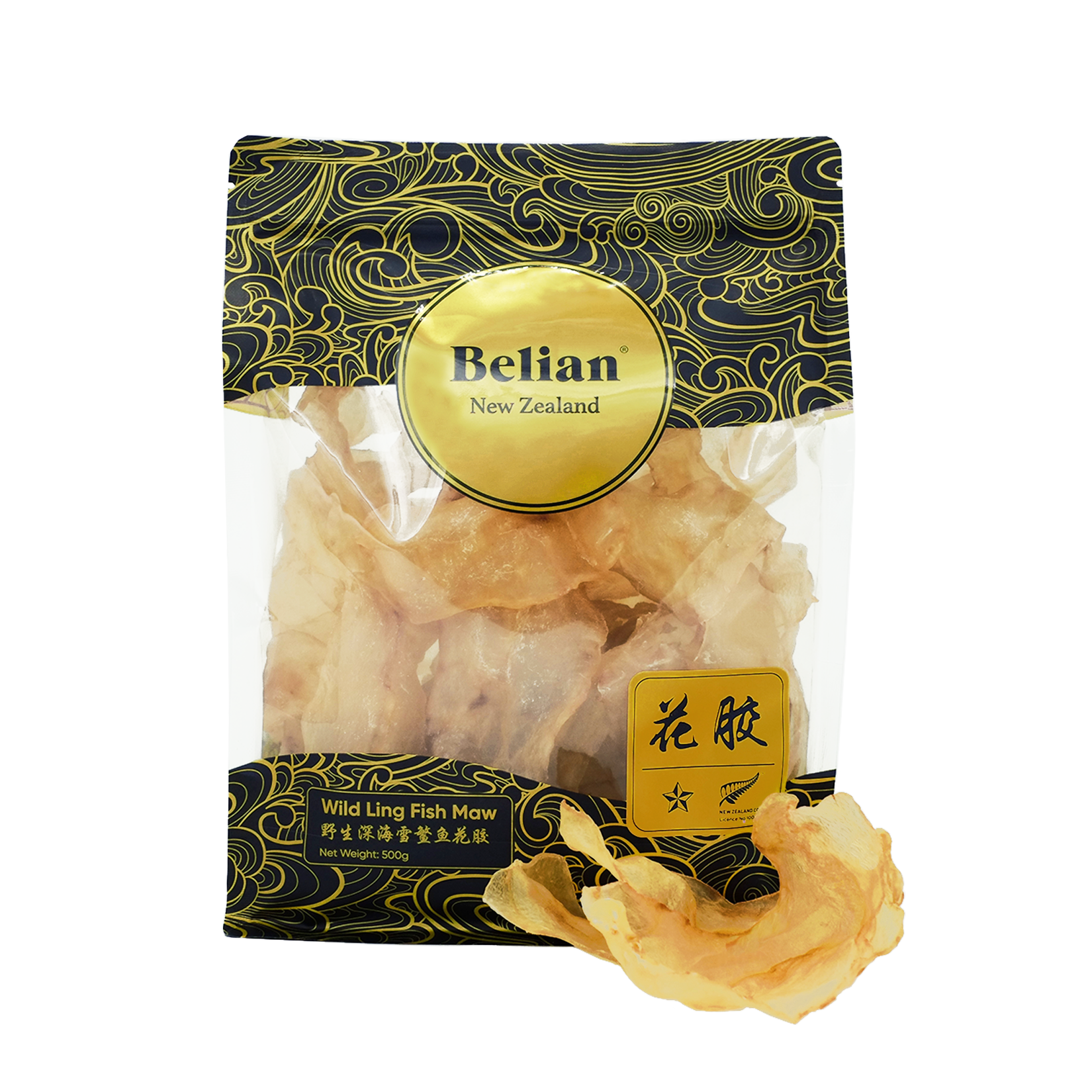 Belian®野生鳕鳘鱼花胶|珍品白胶1星|500克（30-40片）