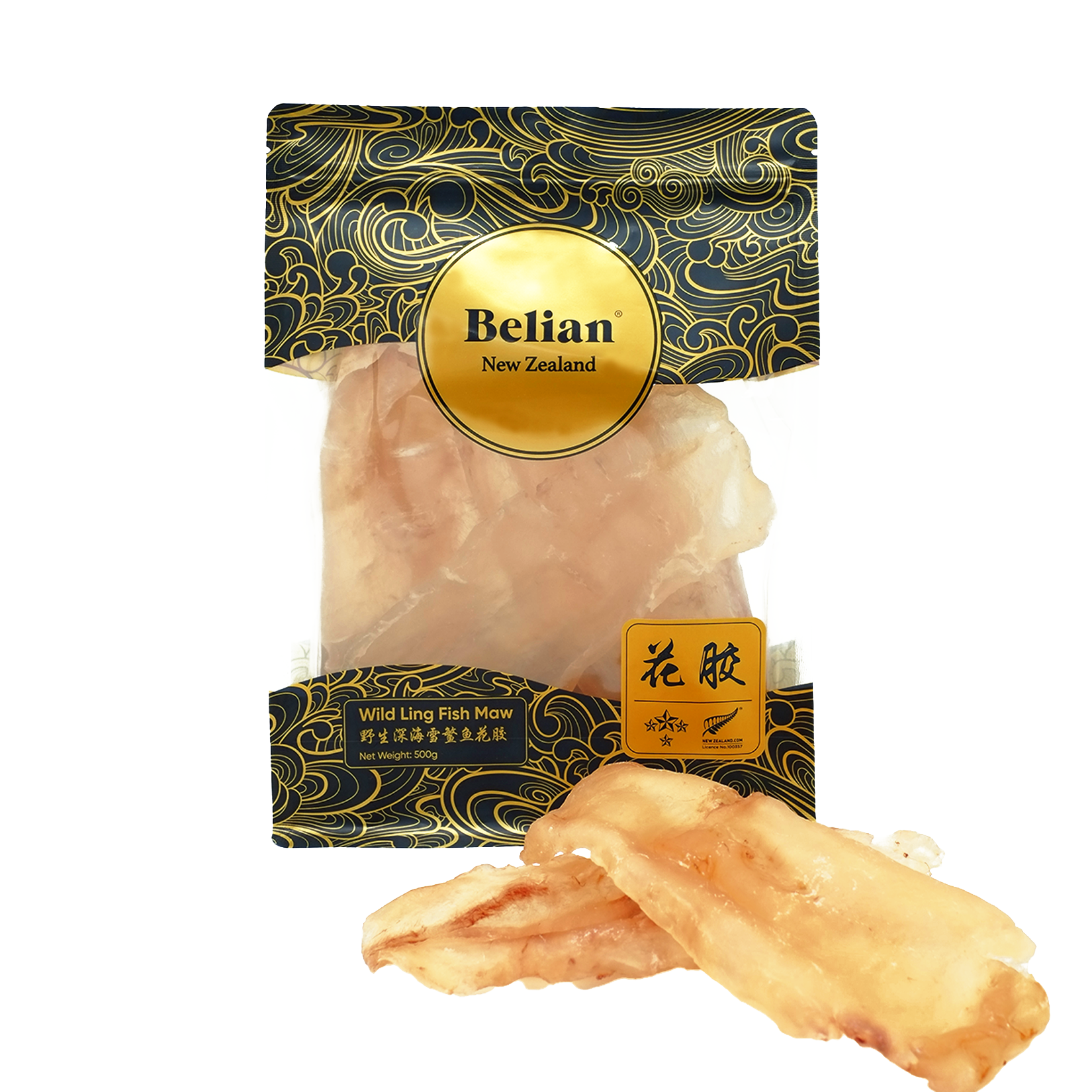 Belian® Premium Grade New Zealand Fish Maw White 4 Star 500g (5-6 pieces)
